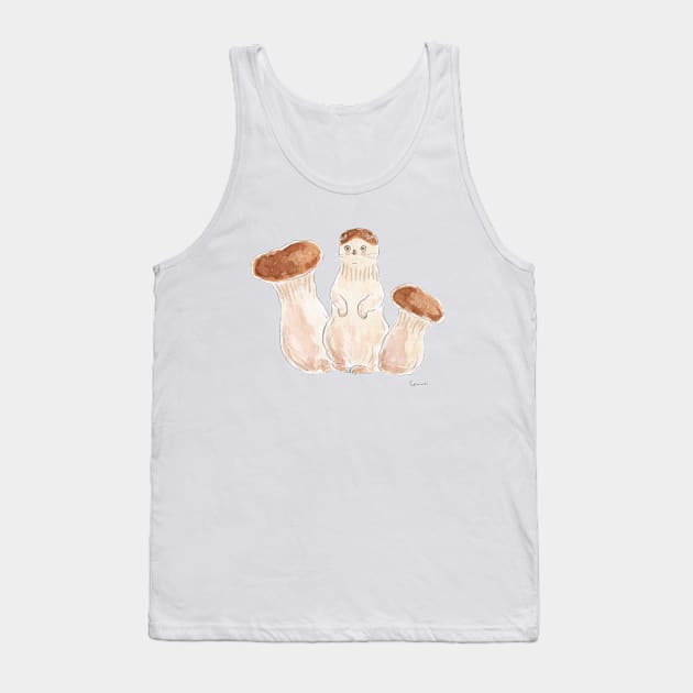 Mushroom cat Tank Top by TOCOROCOMUGI